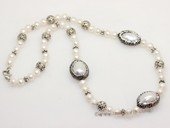 pn774 Freshwater Potato Pearl  Necklace With Silver Tone Fitting