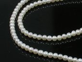 Round3-4 wholesale cultured natural white round pearl strands in 3-4mm,from AAA+ to A grades