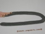 SHPS505 Black Round rainbow shell pearl strands onsale,6mm or above