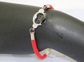 SSB107 Beautiful Red Cord  Bracelet with Sterling Silver Fitting
