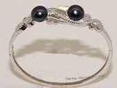 ssb149 Freshwater Pearl Sterling Silver Cuff Bangle Bracelet