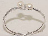 ssb150 Freshwater Pearl Sterling Silver Cuff Bangle Bracelet