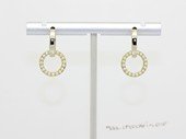 sse108  sterling silver zircon bead studs earrings in gold tone