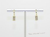 sse111  sterling silver zircon bead studs earrings in gold tone