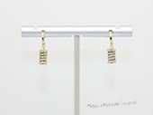 sse111  sterling silver zircon bead studs earrings in gold tone