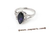 SZR009 Sterling Silver Purple Marquise CZ Ring
