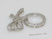 Snc161  925 silver with zircon big bow tie clasp jewelry findings