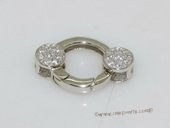 Snc163  Simple shiny sterling silver clasp with zircon