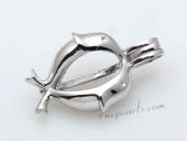 Swpm011 Large Size Double Dolphin Cage pendant in 925 Sterling Silver