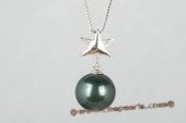 thpd077 Tahitian Pearl and Swarovski CZ Sparkling Star Pendant