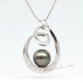 thpd081 circle styled 9-10mm Round tahitian Pearl Pendant