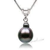 Thpd113 2014 Newest design 925Silver Baroque Black Tahitian pearl Pendant