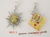 ap003 Sterling Silver natural Genuine Amber Pendant in wholesale