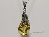 ap007 Elegant Sterling Silver Genuine Amber Pendant