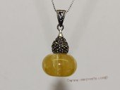 ap009 Amazing Sterling Silver Genuine Amber Pendant