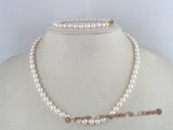 apnset001 AAA+ Quality 16 Inch Round 5.5-6mm White Akoya SaltWater Pearl Necklace