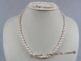 apnset002 AAA+ Quality 16 Inch Round 5.5-6mm White Akoya SaltWater Pearl Necklace