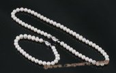apsw6.5-7 Round 6.5-7mm White Akoya Pearl bridal necklace in AAA grade