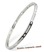 babr005 Rhodium Plated cuff bangle bracelet  with CZ's