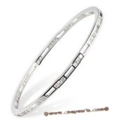 babr011 Shining Rhodium plating brass bangle with CZ's inlayed