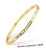 babr012 Shining CZ's cuff Bangle with 14kt yellow Gold Electroplate