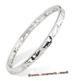 babr013 handcraft Rhodium Plated Bangle/Bracelet with  CZ's