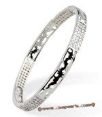 babr017 handcraft sparkly CZ's carve bangle with Rhodium Plated