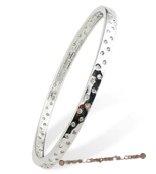 babr019 Rhodium Plated cute bangle inserted with CZ's