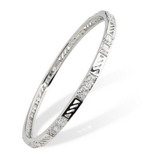 babr021 Trendy Designer Rhodium Plated Bangle with CZ's