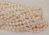 bakp003 7.5-8mm  Nature Color baroque Akoya Pearl strands