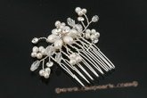 bcj037 Stunning pearl and crystal Side & Back bridal Comb