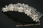 bcj042 Blooming flower seed Pearls & rhinestones Bridal Comb