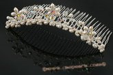 bcj044 Freshwater Pearls & Crystals Bridal Comb jewelry