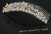 bcj044 Freshwater Pearls & Crystals Bridal Comb jewelry