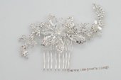 bcj058 flexible plate silver wire with rhinestones bridal comb on sale