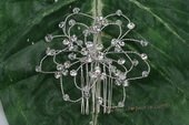 bcj060 flexible plate silver wire with rhinestones bridal comb on sale