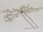 bcj078 Hand-crafted freshwater pearl  flower bridal head pin