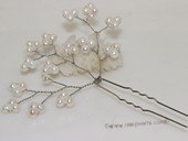 bcj079  Hand-crafted freshwater pearl  flower bridal head pin