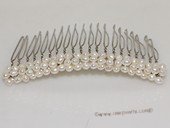 bcj081 Fashion Cultured Pearl Silver-toned Bridal Hair Clamp