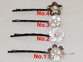 bcj088 Shell flower hair snap clips pearl bridal accessory