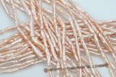 biwa047 4*14mm Pink Long-drilled Biwa/Stick Pearl for Jewelry design