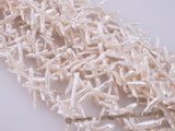 biwa11 wholesale 12*30mm freshwater cross pearl in nature white color