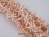 biwa12 12*30mm pink cross cultured pearl strands in wholesale
