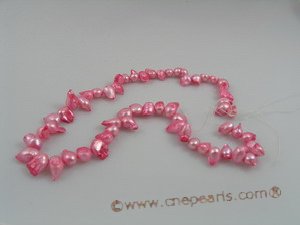 blister018 five strands 8*12mm dye color irregular fresh water pearls
