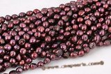 blister039 Dark Purple 11-13mm Freshwater Baroque Pearl Strand