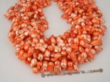 blister1006 Tomato 7-8mm freshwater blister pearl strands,Five strands