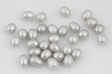 lpb079 Half-drilled 9-10mm grey tear-drop loose pearl for pendant