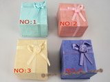 box042 wholesale 20pcs Cardboard Ring Box with flower bowknot