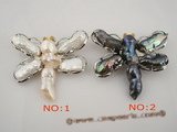 brooch041 Freshwater biwa pearl pin&brooch design in dragonfly pattern