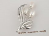brooch047 Elegant calyx pattern freshawater pearl pin& brooch in wholesale